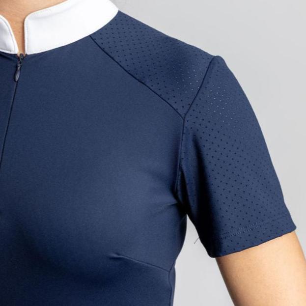 Navy Short Sleeve Victus Equestrian Show Shirt