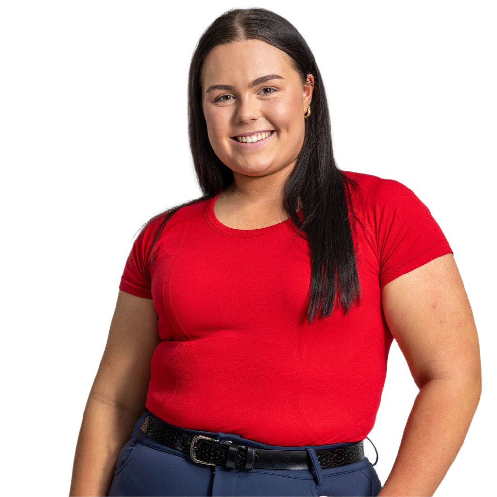 Ferrari Red Seamless training Top Victus Equestrian