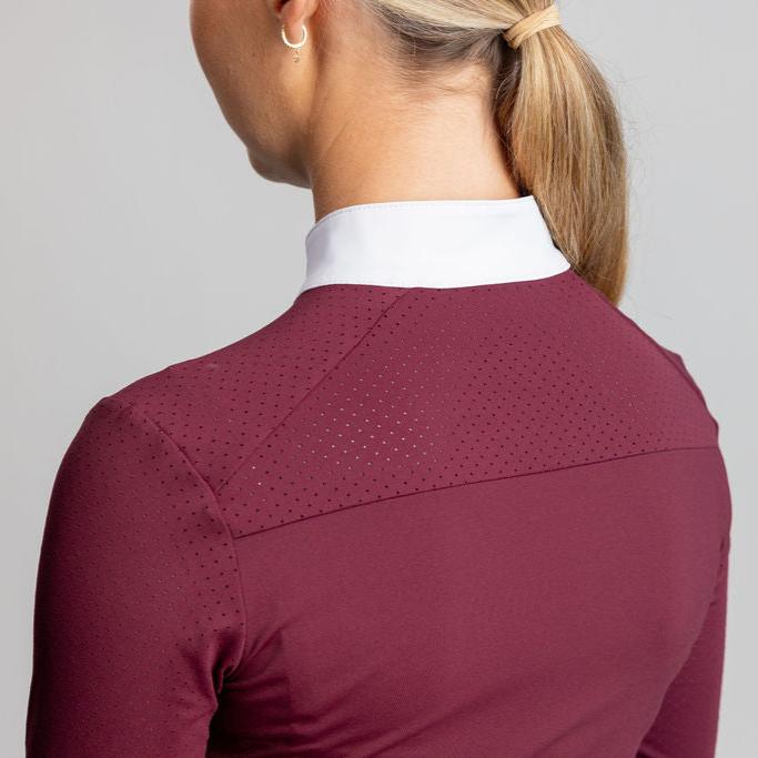 Timeless Long Sleeve Victus Equestrian Show Shirt-Merlot