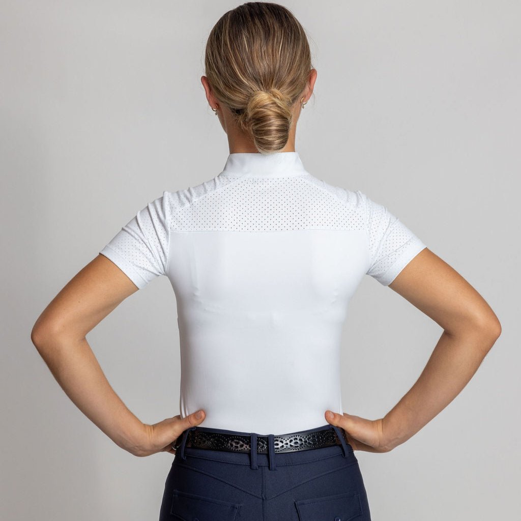 White Victus Equestrian Short Sleeve Show Shirt