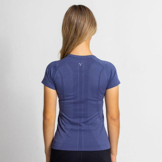Victus Equestrian Seamless, Breathable Training Shirt in Blueberry