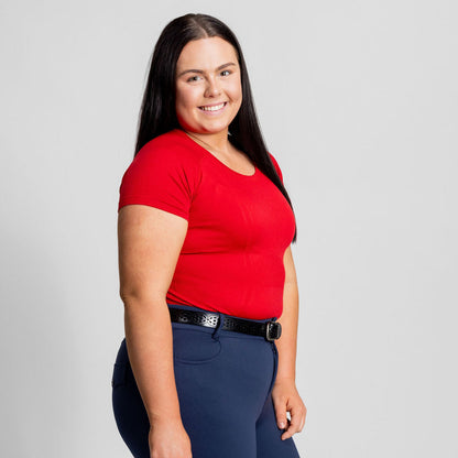 Ferrari Red Seamless training Top Victus Equestrian