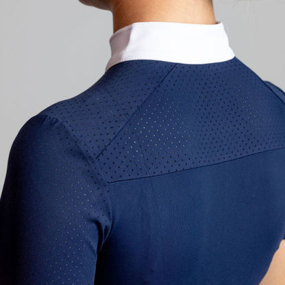 Navy Long Sleeve Victus Equestrian Show Shirt